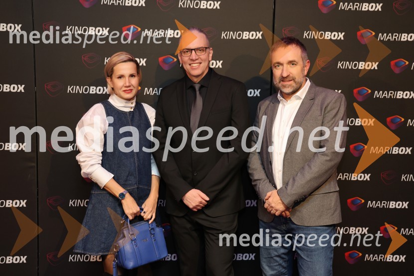  Natalija Cvetko, Mediaspeed d.o.o.;  Marko  Naberšnik, režiser in scenarist;  Borut  Cvetko, kreativni direktor, Mediaspeed d.o.o.Belo se pere na 90, premiera Maribox