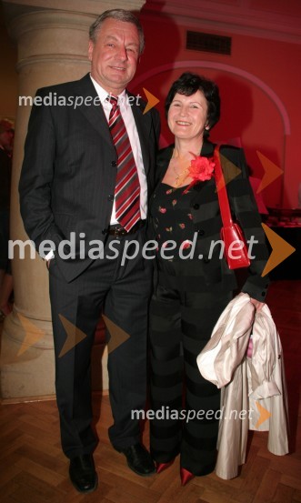 Štefan Zidanšek, direktor Pošte Celje s spremljevalko GretoNaj Celjanka - Naj Celjan, prva podelitev naziva