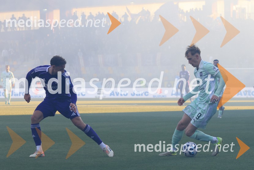 Potek tekme.Derbi v Ljudskem vrtu: Maribor in Olimpija brez zmagovalca pred 9.000 navijači