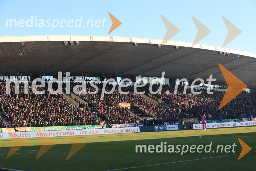 Vzhodna tribuna stadiona Ljudski VrtDerbi v Ljudskem vrtu: Maribor in Olimpija brez zmagovalca pred 9.000 navijači