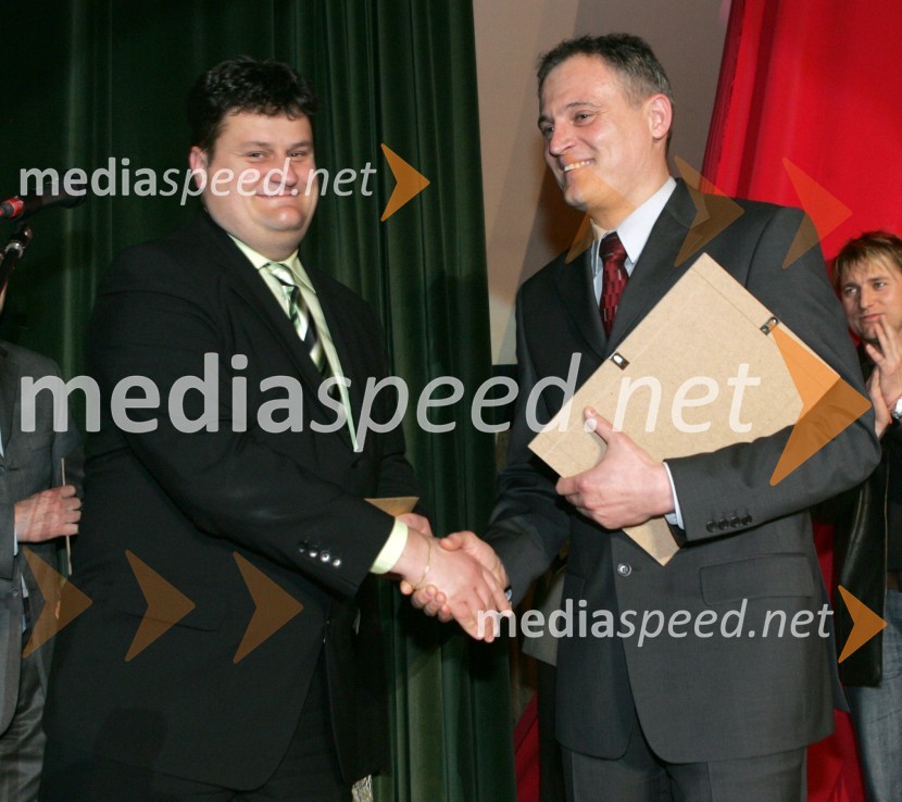 Brane Goropevšek, predsednik strokovne komisije izbora Naj Celjanka - Naj Celjan 2005 in Aleksander Svetelšek, direktor podjetja Engro Tuš - Naj Celjan 2005Naj Celjanka - Naj Celjan, prva podelitev naziva