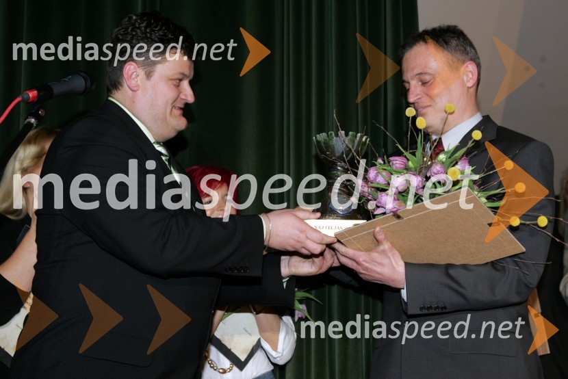Brane Goropevšek, predsednik strokovne komisije izbora Naj Celjanka - Naj Celjan 2005 in Aleksander Svetelšek, direktor podjetja Engro Tuš - Naj Celjan 2005Naj Celjanka - Naj Celjan, prva podelitev naziva