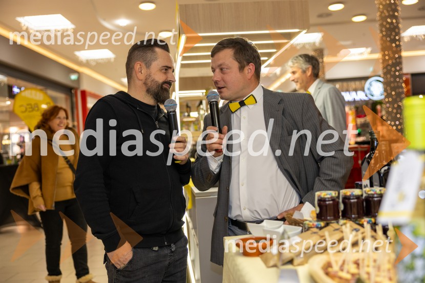  Janko Simon Klanfer, urednik, Radio Fantasy;  Samo Krajnc, Vino KrajncPubec 2025 v Citycentru Celje