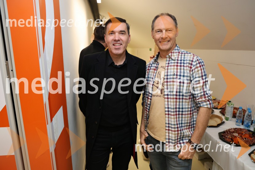  Mario Galunič, TV voditelj;  Jože Potrebuješ, skupina ČukiSilvestrski pozdrav 2025, snemanje oddaje v Dvorani Tabor