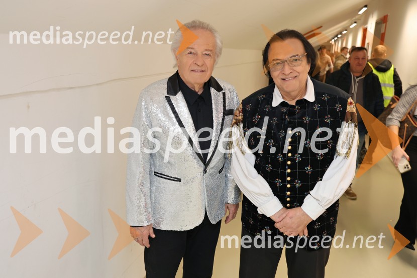  Alfi Nipič, pevec;  Oto Pestner, pevecSilvestrski pozdrav 2025, snemanje oddaje v Dvorani Tabor