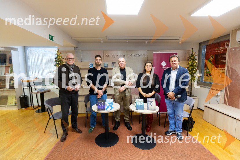  Slavko Pregl, pisatelj;  Sašo Puljarević, literarni kritik;  Zoran Predin, glasbenik;  Selma  Skenderović, prevajalka;  Andrej Blatnik, pisateljPredstavitev knjižnih novosti Cankarjeve založbe