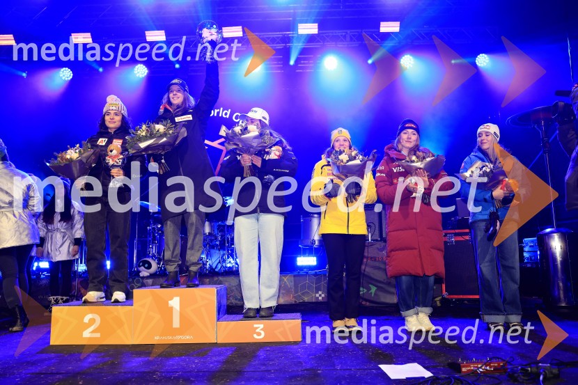 FIS SP v smučanju za ženske Kranjska Gora 2026 podelitev najboljšim v veleslalomu in žreb za slalom
