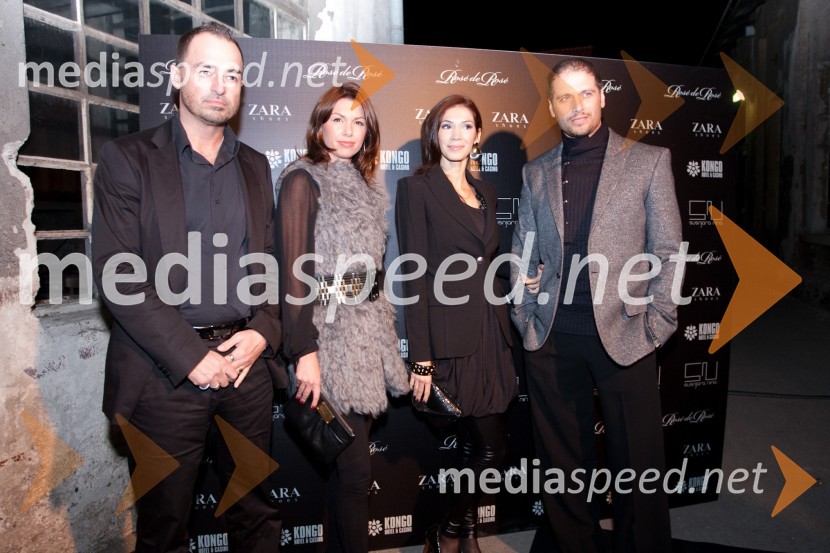 ..., ..., Joe Rain, lastnik modne agencije Bronz s soprogo SašoNina Šušnjara, modna revija