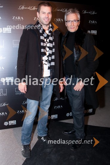 Franci Planinšek, lepotni kirurg in njegov asistent Samo StarmanNina Šušnjara, modna revija