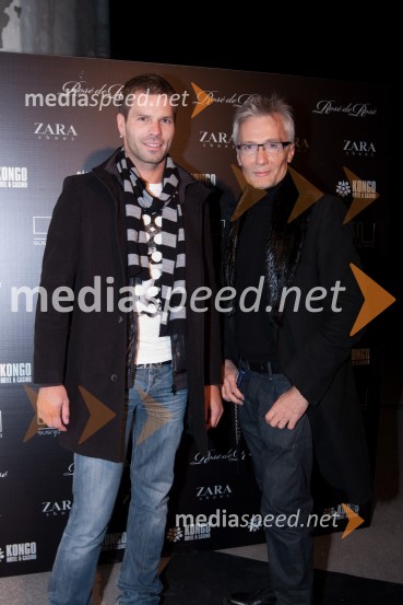 Franci Planinšek, lepotni kirurg in njegov asistent Samo StarmanNina Šušnjara, modna revija