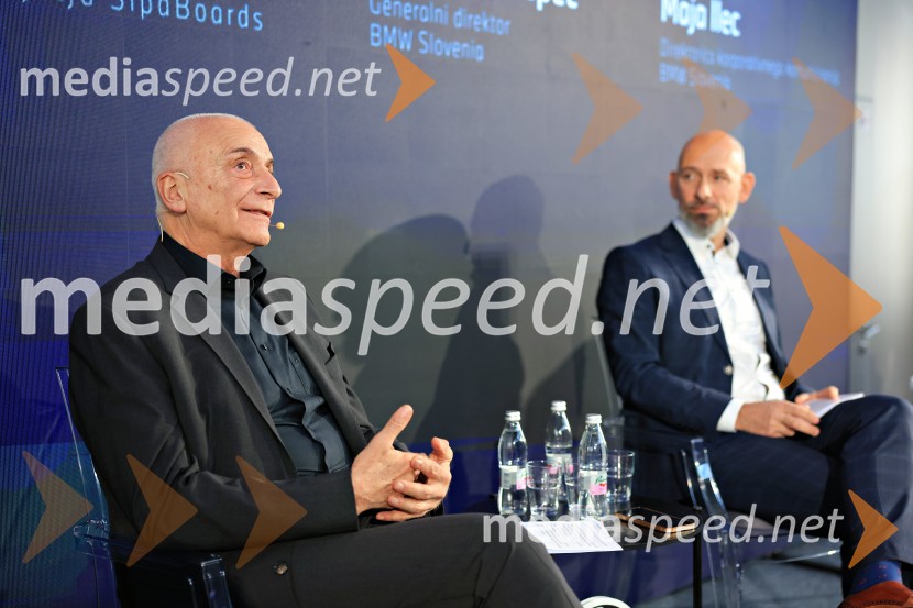  Ivo Boscarol, podjetnik, generalni direktor Pipistrel d.o.o.;  Aleš Suhorepec, generalni direktor, BMW SloveniaNovi BMW iX3 in BMW Sipaboard, slovenska predstavitev