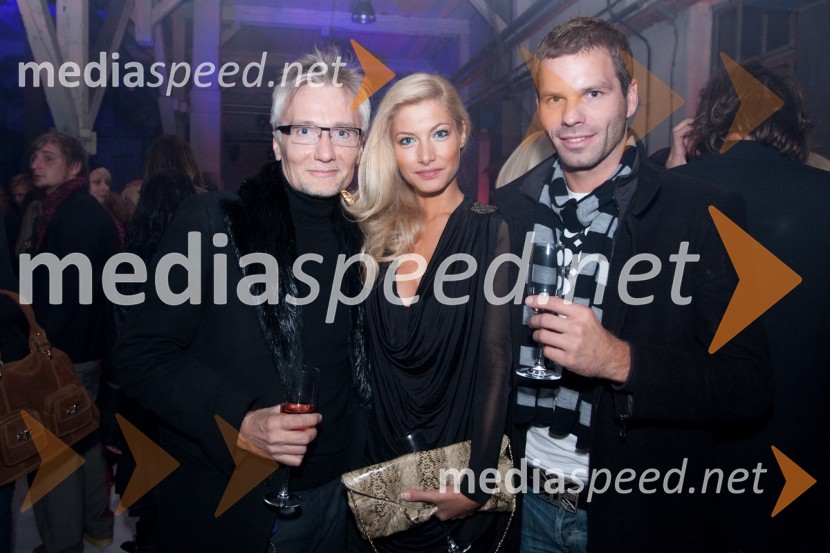 Franci Planinšek, lepotni kirurg, njegov asistent Samo Starman in Lucija Gubenšek, TV voditeljica in manekenkaNina Šušnjara, modna revija