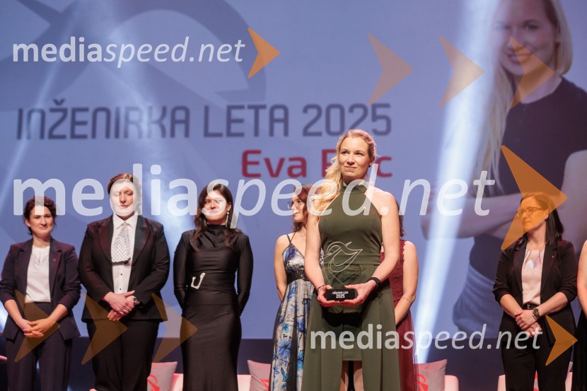  ... ;  ... ;  ... ; dr. Eva Pirc, razvojna inženirka, Dewesoft;  ... Eva Pirc je inženirka leta 2025, slavnostna razglasitev