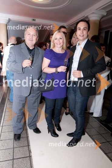 Srečko Čož, vodja projekta Miss športa, njegova hčerka Helena in Blaž BezekFemme Fatale 2009