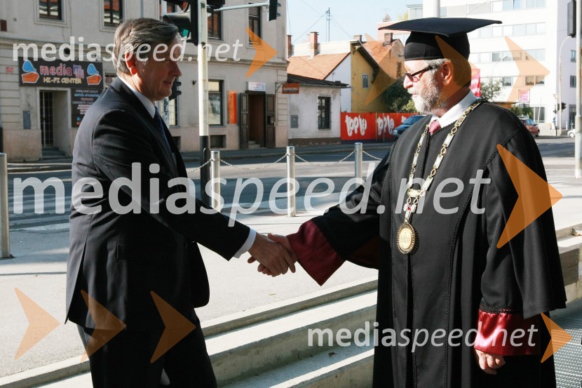 Dr. Danilo Türk, predsednik Republike Slovenije in prof. dr. Ivan Rozman, rektor Univerze v Mariboru50. obletnica tehniških fakultet Univerze v Mariboru