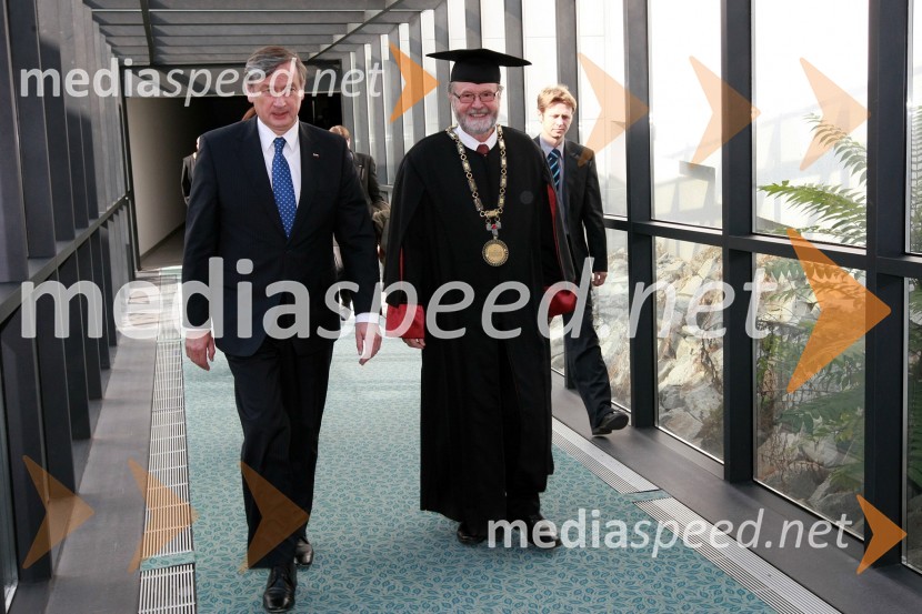 Dr. Danilo Türk, predsednik Republike Slovenije in prof. dr. Ivan Rozman, rektor Univerze v Mariboru50. obletnica tehniških fakultet Univerze v Mariboru