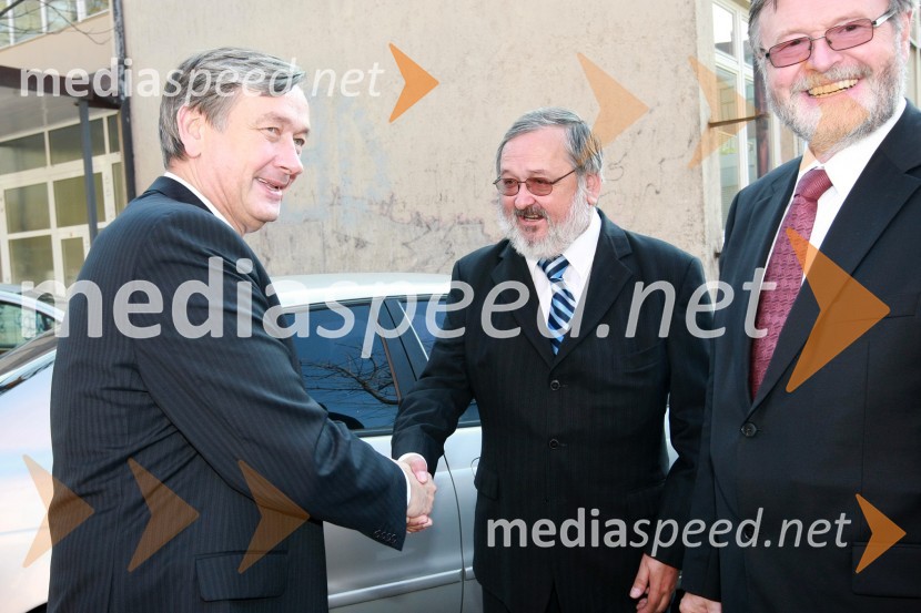 Dr. Danilo Türk, predsednik Republike Slovenije, prof. dr. Igor Tičar, dekan Fakultete za elektrotehniko, računalništvo in informatiko (FERI) UM in prof. dr. Ivan Rozman, rektor Univerze v Mariboru50. obletnica tehniških fakultet Univerze v Mariboru