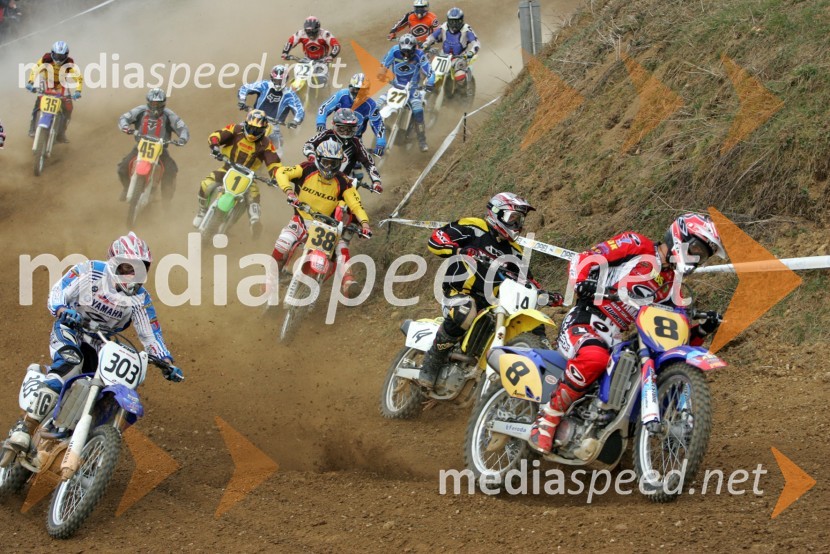 Štart druge vožnje v razredu openMOTOKROS, 1. dirka za DP, Prilipe pri Brežicah