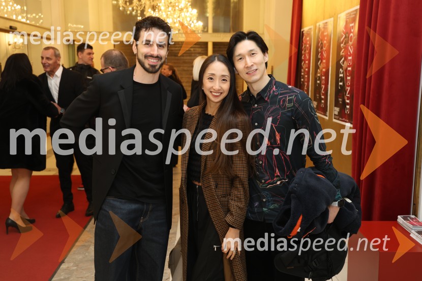  Guilherme Gameiro, baletni prvak HNK Zagreb;  Rieka Suzuki, baletna solistka;  Takuya  Sumitomo, baletni plesalecTramvaj Poželenje, svetovna premiera baleta, SNG Maribor