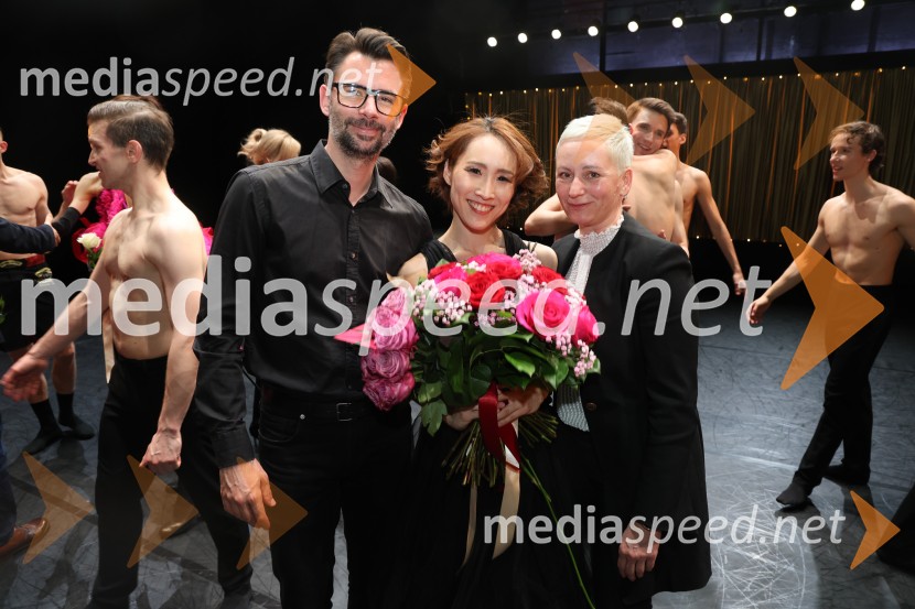  Matjaž Marin;  Asami Nakashima, baletna solistka;  Alenka Ribič, baletna mojstricaTramvaj Poželenje, svetovna premiera baleta, SNG Maribor