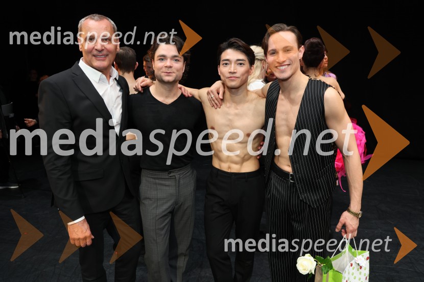  Danilo Rošker, direktor SNG Maribor;  Ionut Dinita, baletni plesalec;  Yuya Omaki, baletni solist;  Davide Buffone, baletni plesalecTramvaj Poželenje, svetovna premiera baleta, SNG Maribor