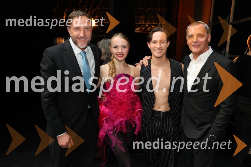  Klemen Boštjančič, minister za finance;  Mina Radaković, baletna plesalka;  Davide Buffone, baletni plesalec;  Danilo Rošker, direktor SNG MariborTramvaj Poželenje, svetovna premiera baleta, SNG Maribor