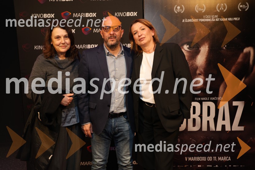  ... ;  Nikola Vukčević, filmski režiser;  Nataša Sevčnikar, nagrajena filmska maskerkaObraz, premiera drame, Maribox