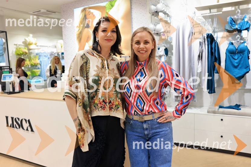  Tamara Busar, vodja marketinških projektov v Lisci;  Tinkara Fortuna, skupina BepopLisca, otvoritev nove trgovine, Europark