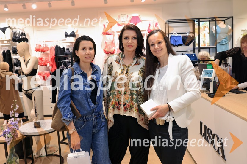  Natalija Cvetko, Mediaspeed d.o.o.;  Tamara Busar, vodja marketinških projektov v Lisci;  Tatjana Maguša, Mediaspeed d.o.o.Lisca, otvoritev nove trgovine, Europark