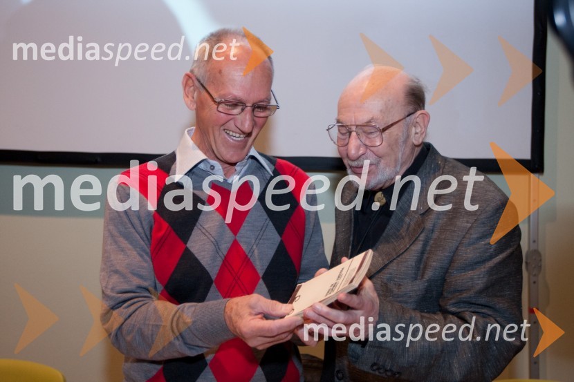 Miro Cerar, nekdanji gimnastičar in predsednik Olimpijske akademije ter ambasador za fair play in Vlado Šlamberger, nekdanji novinarMiro Cerar in njegov čas, predstavitev biografije Mira Cerarja