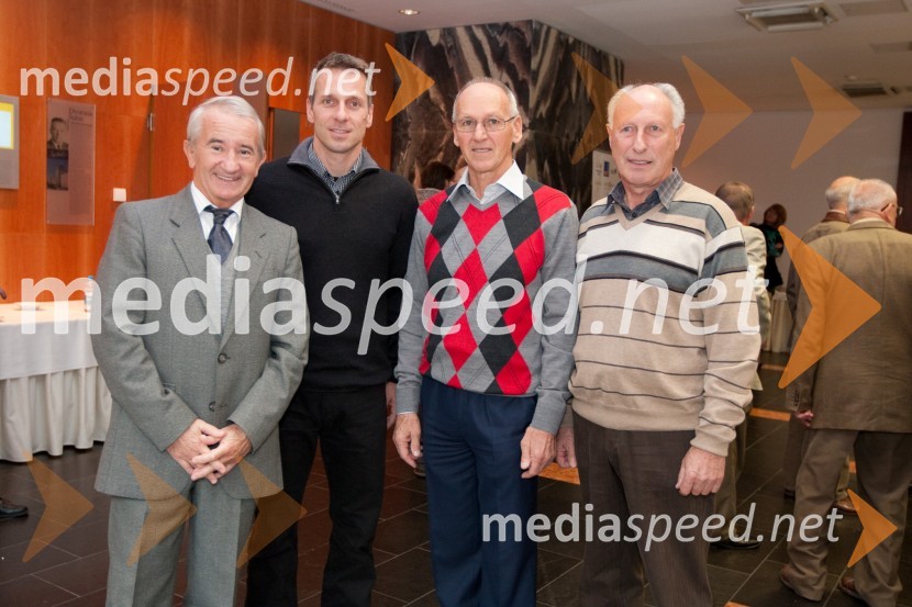Tinček Šrot, nekdanji gimnastičar, Aljaž Pegan, gimnastičar, Miro Cerar, nekdanji gimnastičar in predsednik Olimpijske akademije ter ambasador za fair play in Janez Brodnik, nekdanji gimnastičarMiro Cerar in njegov čas, predstavitev biografije Mira Cerarja