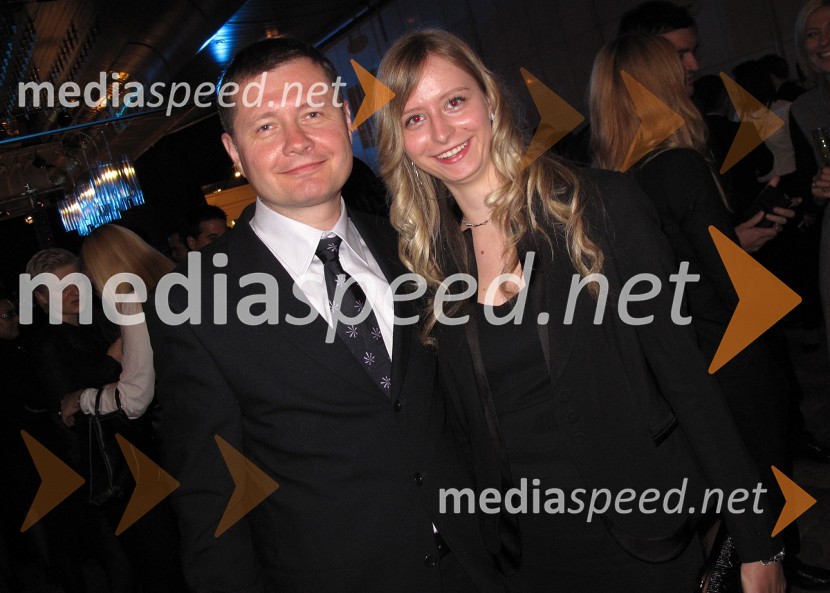 Igor Marinič, namestnik generalnega direktorja Pošte Slovenije in hči AnaBill Clinton, 42. predsednik ZDA na obisku v Sloveniji, na povabilo Diners Club Slovenija