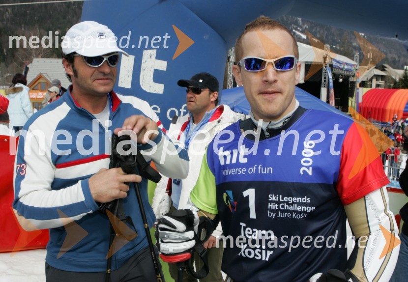 Alberto Tomba in Jure KoširJure Košir, poslovilna tekma