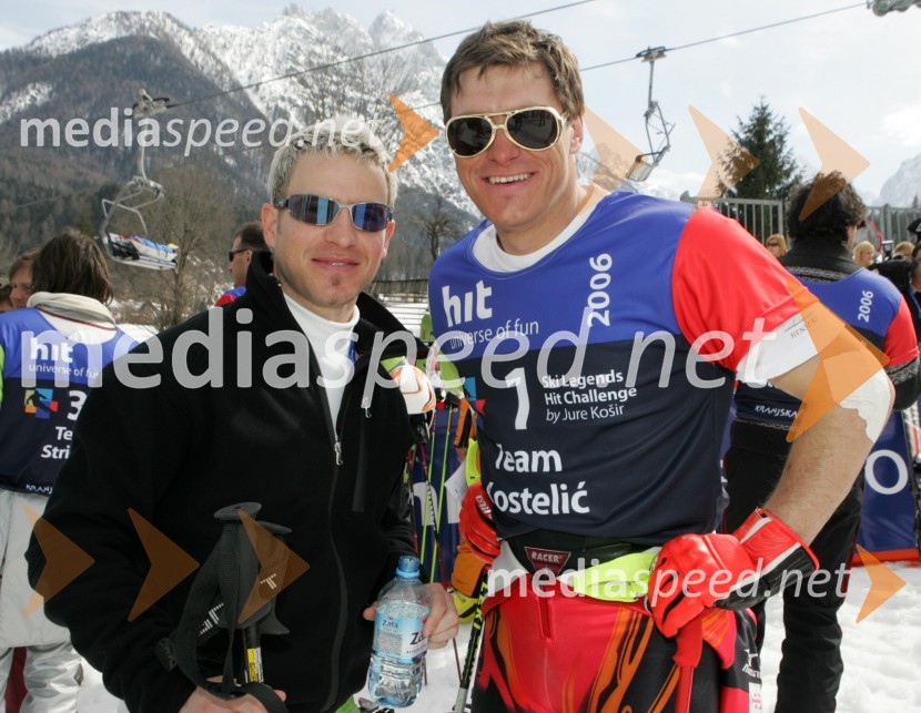 Rene Mlekuž, nekdanji slovenski smučar in Ivica Kostelić, hrvaški smučarJure Košir, poslovilna tekma