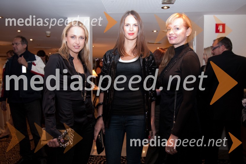 Tina Vrhovnik - Cavazza, vizažistka, Maja Bulc - Raspopovič, nekdanja manekenka in Andreja Medvedič, lastnica in direktorica Sense Wellness ClubaHotel Lev, odprtje nove restavracije