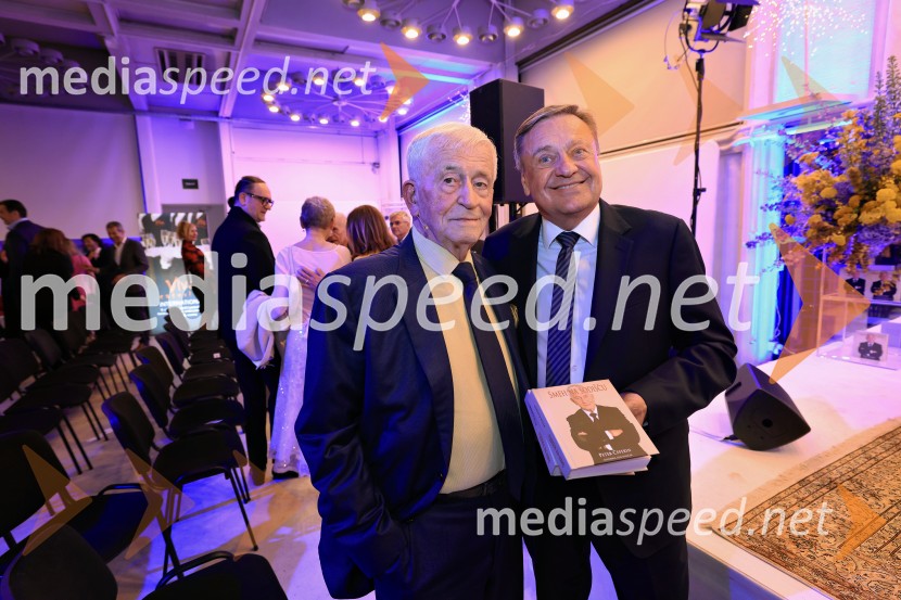 dr. Peter  Čeferin, pravnik, pisatelj;  Zoran Janković, župan, Mestna občina LjubljanaSmeh na sodišču, predstavitev knjige Petra Čeferina