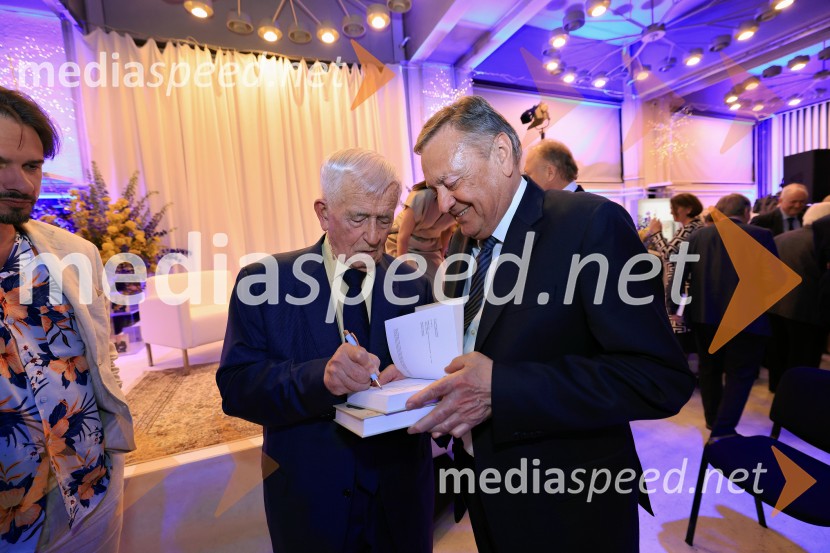 dr. Peter  Čeferin, pravnik, pisatelj;  Zoran Janković, župan, Mestna občina LjubljanaSmeh na sodišču, predstavitev knjige Petra Čeferina