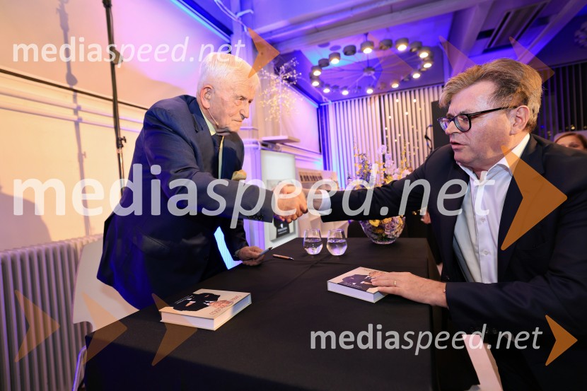 dr. Peter  Čeferin, pravnik, pisatelj;  Dari Južna,  lastnik podjetja LiscaSmeh na sodišču, predstavitev knjige Petra Čeferina