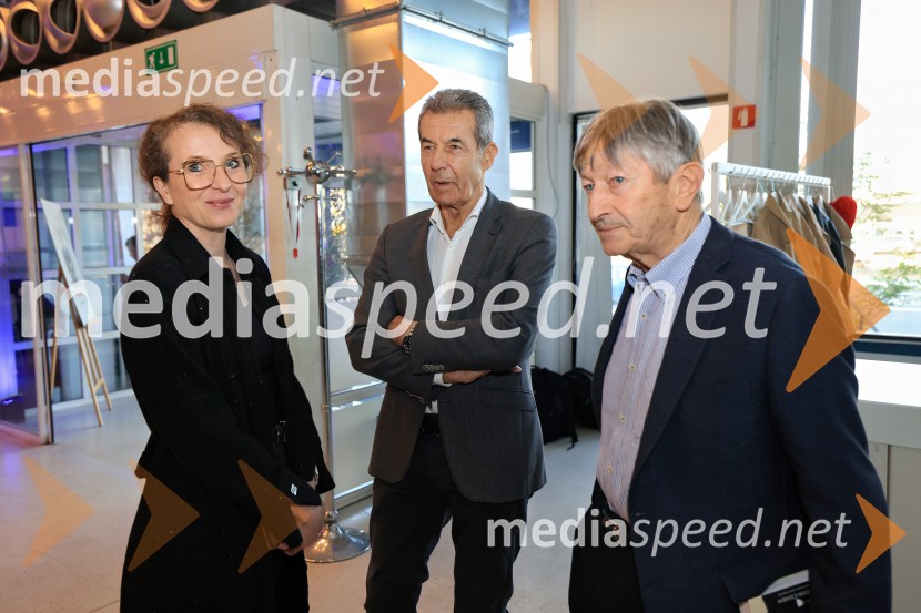  Polona Lovšin, vodja komunikacij, Riko d.o.o.;  Milan Martin Cvikl, ekonomist;  Geza  VogrinčičSmeh na sodišču, predstavitev knjige Petra Čeferina