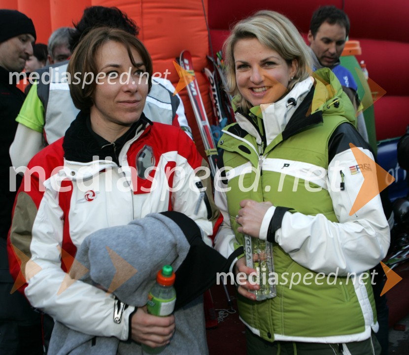Mateja Svet in Špela Pretnar, nekdanji smučarkiJure Košir, poslovilna tekma