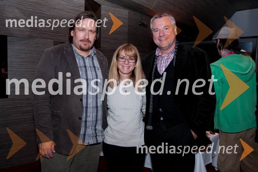 Janez Lapajne, režiser, Aiken Veronika Prosenc, producentka in Staš Ravter, direktor Slovenske kinoteke20. ljubljanski mednarodni filmski festival LIFFe, otvoritev