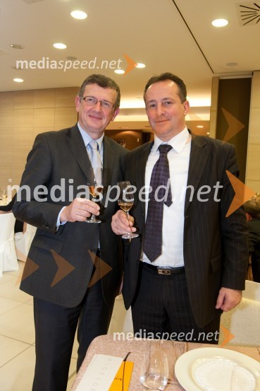 Matija Mihelčič, direktor podjetja DVC-PLUS d.o.o. in Aleksander Pernuš, podjetnikSvečana večerja z izbranimi šampanjci iz kleti Veuve Clicquot