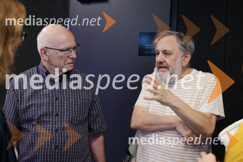Dr. Mladen Dolar, filozof; dr. Slavoj Žižek, filozofSlavoj Žižek, predstavitev nove knjige Kdo si ti?
