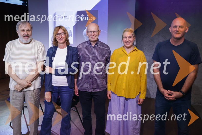 dr. Slavoj Žižek, filozof;  Alenka Zupančič, filozofinja; Dr. Mladen Dolar, filozof;  Katja Šifkovič, Beletrina; dr. Peter  Klepec, filozof, raziskovalec na Filozofskem inštitutu ZRCSlavoj Žižek, predstavitev nove knjige Kdo si ti?