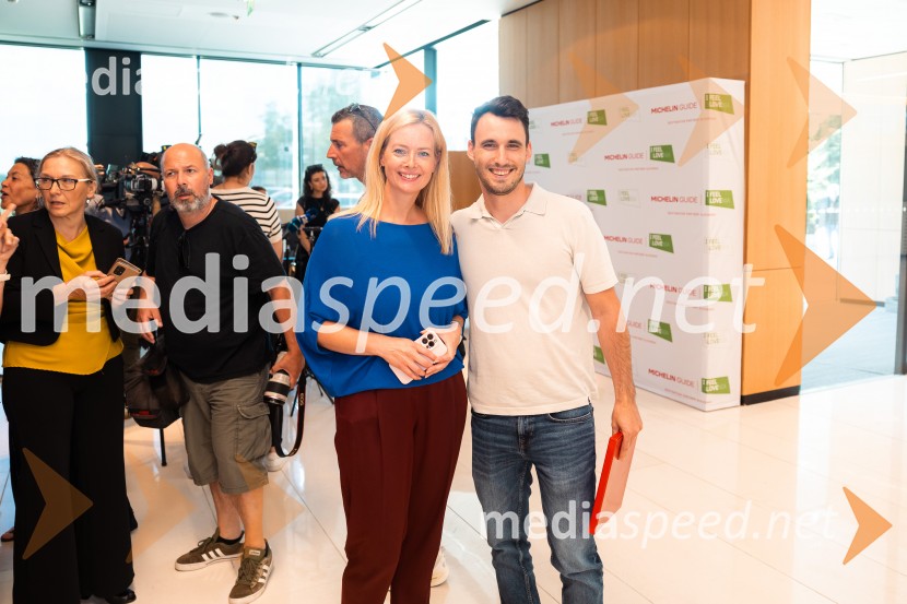  Ana Savšek;  Filip Matjaž, kuhar, dobitnik Michelinove zvezdice Podelitev priznanj Michelin Guide Slovenija 2026