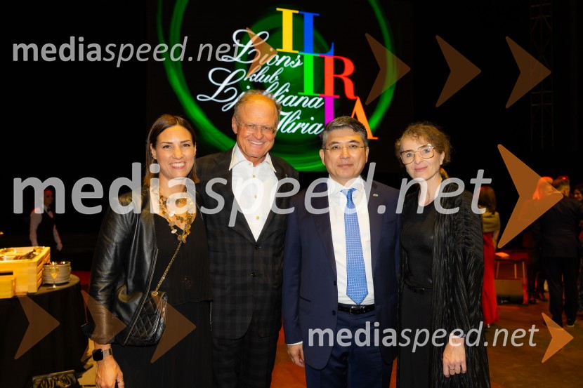  Zala Andrina Razinger, Riko Ribnica, asistentka v PR;  Janez  Škrabec, direktor Riko d.o.o.; Nj. Eksc. Altay Abibullayev, veleposlanik Kazahstana;  Polona Lovšin, vodja komunikacij, Riko d.o.o.26. Kresna noč Lions kluba Ljubljana Iliria