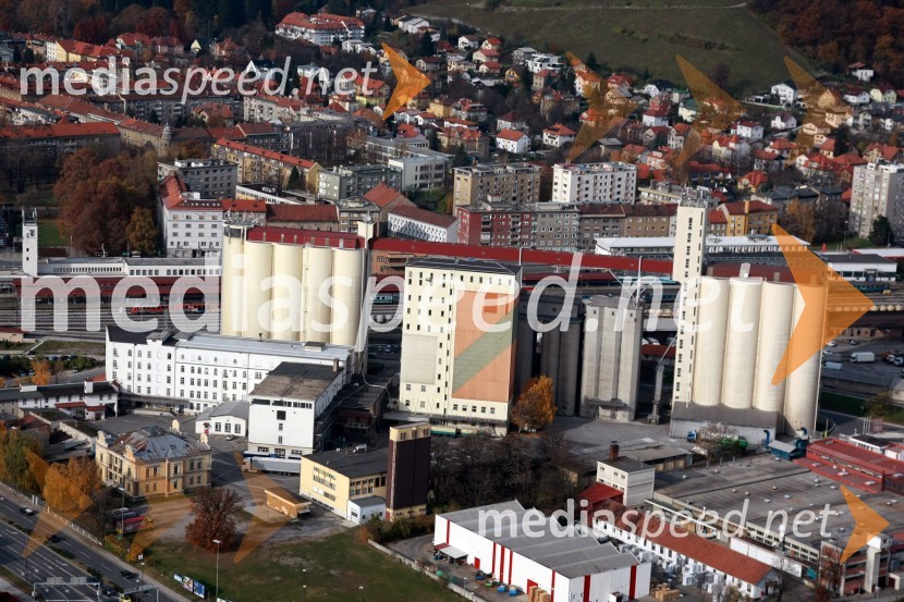 Intes, industrijska cona Melje, železniška postaja MariborSlovenija iz zraka