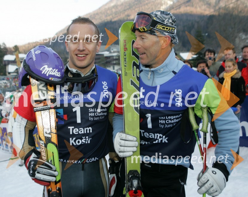 Jure Košir in Ingemar Stenmark, nekdanji švedski smučarJure Košir, poslovilna tekma