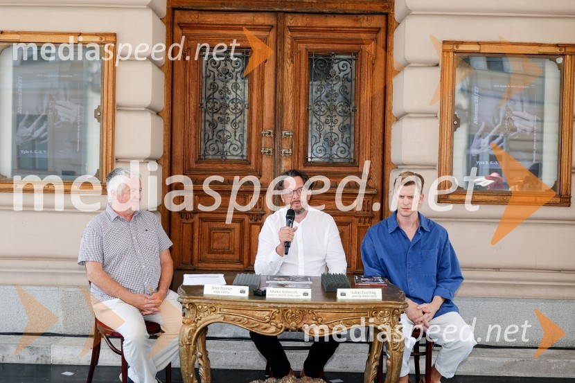  Janez Rozman, SNG Opera in balet Ljubljana;  Marko  Hribernik, direktor SNG Opera in balet Ljubljana;  Lukas Zuschlag, umetniški direktor ljubljanskega baletaRazgrnitev repertoarja nove gledališke sezone 2026/2027, Opera balet Ljubljana