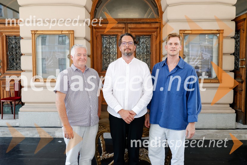  Janez Rozman, SNG Opera in balet Ljubljana;  Marko  Hribernik, direktor SNG Opera in balet Ljubljana;  Lukas Zuschlag, umetniški direktor ljubljanskega baletaRazgrnitev repertoarja nove gledališke sezone 2026/2027, Opera balet Ljubljana